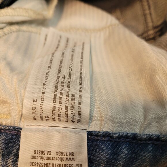 Hollister Jeans 5 R Ultra High Rise Mom Bandana Patch Ripped Medium Light Wash - Picture 5 of 10